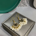Vintage Hollow Teardrop Alloy Rhinestone Faux Pearl Tassel Elegant Bohemian Hook Dangle Earrings view 3