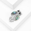 Alloy Abalone Shell Owl Brooch For Vintage Clothing Accessories view 3