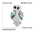 Alloy Abalone Shell Owl Brooch For Vintage Clothing Accessories view 5