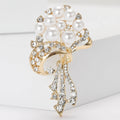 Alloy Rhinestone Pearl Bouquet Brooch Pin For Womens Suits view 2