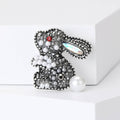 Alloy Rhinestone Rabbit Brooch For Zodiac Clothing Accessories view 4