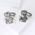 Alloy Rhinestone Rabbit Brooch For Zodiac Clothing Accessories view 1