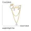 Alloy Zircon Queen Letter Tassel Brooch For Elegant Apparel Decoration view 4
