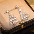 Micro Pave Zircon Christmas Tree Drop Earrings For Women Elegant Pastoral Style Jewelry view 3