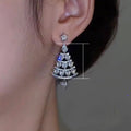 Micro Pave Zircon Christmas Tree Drop Earrings For Women Elegant Pastoral Style Jewelry view 5