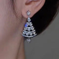 Micro Pave Zircon Christmas Tree Drop Earrings For Women Elegant Pastoral Style Jewelry view 2