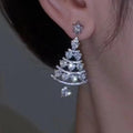 Micro Pave Zircon Christmas Tree Drop Earrings For Women Elegant Pastoral Style Jewelry view 4