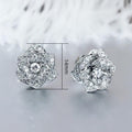 Elegant Camellia Flower Zircon Stud Earrings For Women Light Luxury Floral Jewelry view 5