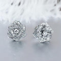 Elegant Camellia Flower Zircon Stud Earrings For Women Light Luxury Floral Jewelry view 6