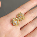 Elegant Camellia Flower Zircon Stud Earrings For Women Light Luxury Floral Jewelry view 4