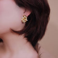 Geometric Knotted Metal Stud Earrings, Simple European American Fashion Minimalist Ear Jewelry view 4