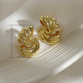 Geometric Knotted Metal Stud Earrings, Simple European American Fashion Minimalist Ear Jewelry view 5