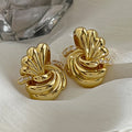Geometric Knotted Metal Stud Earrings, Simple European American Fashion Minimalist Ear Jewelry view 6