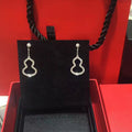 Chinese Style Hollow Gourd Long Drop Earrings With Super Shiny Cubic Zirconia For Women view 2