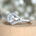 Classic Round Micro Pave Zircon Ring, Hollow Minimalist European American Fashion Hand Jewelry view 3
