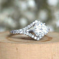 Classic Round Micro Pave Zircon Ring, Hollow Minimalist European American Fashion Hand Jewelry view 2