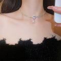 Real Gold Plated Pearl Waterdrop Zircon Spliced Irregular Geometric Necklace For Women view 1