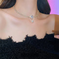 Real Gold Plated Pearl Waterdrop Zircon Spliced Irregular Geometric Necklace For Women view 3