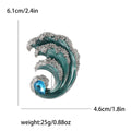 Alloy Enamel Rhinestone Wave Brooch For Unisex Suit Decoration view 6