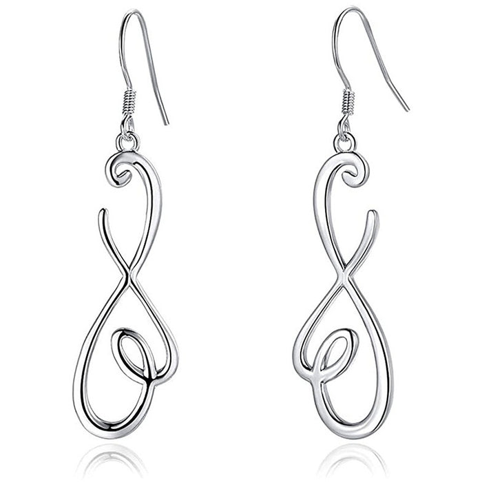 Simple Smooth Hollow Figure Eight Dangle Earrings For Women, Unique Shape Ear Jewelry