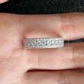 Korean Style Three Layer Full Pave Zircon Ring For Women, Classic Wedding Band view 5