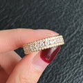 Korean Style Three Layer Full Pave Zircon Ring For Women, Classic Wedding Band view 7