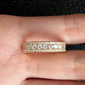 Korean Style Three Layer Full Pave Zircon Ring For Women, Classic Wedding Band view 4