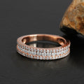 Korean Style Three Layer Full Pave Zircon Ring For Women, Classic Wedding Band view 3