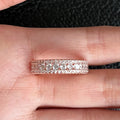 Korean Style Three Layer Full Pave Zircon Ring For Women, Classic Wedding Band view 8
