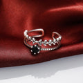 Vintage Floral Branch Knuckle Ring Creative Double Layer Open Finger Ring For Women view 4