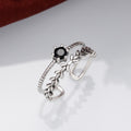 Vintage Floral Branch Knuckle Ring Creative Double Layer Open Finger Ring For Women view 2
