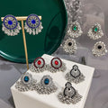 Vintage Bohemian Tassel Spliced Round Stud Earrings, Exotic Style Women's Fashion Earrings view 1