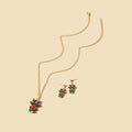 Christmas Cartoon Reindeer Santa Tree Gift Box Enamel Alloy Stud Jewelry Set For Women Earrings view 4