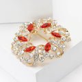 Alloy Rhinestone Floral Wreath Brooch Pin For Coats And Suits view 3