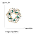 Alloy Rhinestone Floral Wreath Brooch Pin For Coats And Suits view 6
