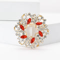 Alloy Rhinestone Floral Wreath Brooch Pin For Coats And Suits view 2