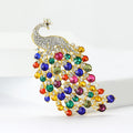 Alloy Rhinestone Peacock Brooch For Women's Suits And Shirts view 2