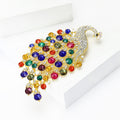 Alloy Rhinestone Peacock Brooch For Women's Suits And Shirts view 3