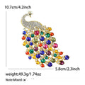 Alloy Rhinestone Peacock Brooch For Women's Suits And Shirts view 5