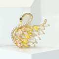 Alloy Zircon Swan Brooch For Elegant Suit And Coat Decoration view 2