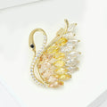 Alloy Zircon Swan Brooch For Elegant Suit And Coat Decoration view 3
