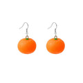 Cute Candy Color Acrylic Orange Fruit Drop Dangle Hook Earrings, Sweet Realistic Alloy Earrings view 5