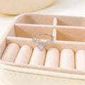 French Romantic Cat Eye Stone Heart Open Ring, Minimal Niche Light Luxury Adjustable Finger Jewelry view 3