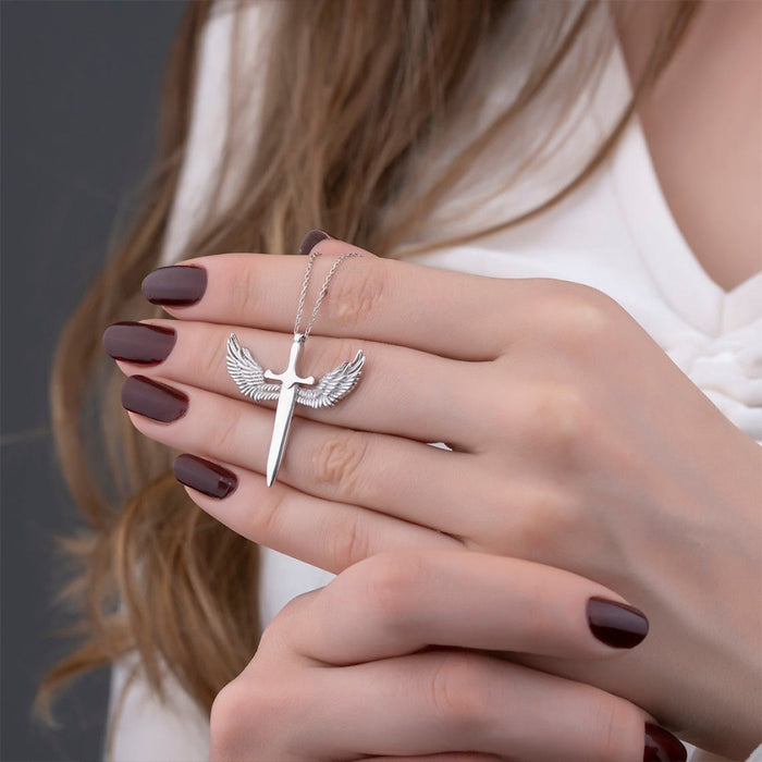 European Style Flying Angel Wings Necklace Cross Wing Pendant Fashion Jewelry For Women