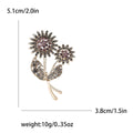 Alloy Rhinestone Sunflower Brooch Pin For Elegant Womens Apparel Accessories view 6