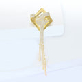Alloy Crystal Geometric Square Tassel Brooch For Suit Accessories view 3