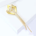 Alloy Crystal Geometric Square Tassel Brooch For Suit Accessories view 2