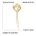 Alloy Crystal Geometric Square Tassel Brooch For Suit Accessories view 5