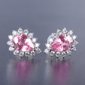 Korean Style Water Drop Zircon Stud Earrings, Shiny Sweet Pear Shape Earrings For Women view 1