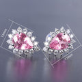 Korean Style Water Drop Zircon Stud Earrings, Shiny Sweet Pear Shape Earrings For Women view 4